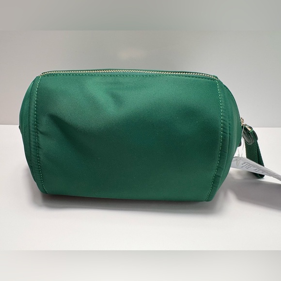 NWT Kate Spade ‘Chelsea’ Deep Jade Green Nylon Cosmetics Bag with Gold Accents - Picture 3 of 6